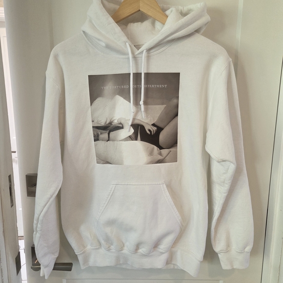 Gildan Tops - Taylor Swift The Tortured Poets Department Y2K White Hoodie Swiftie Fan Merch S